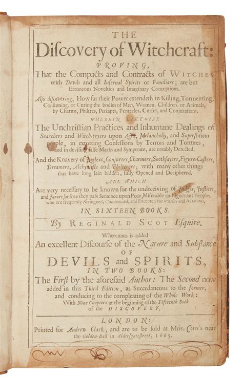 Investigating the sources and references used by Reginald Scot in his study of witchcraft